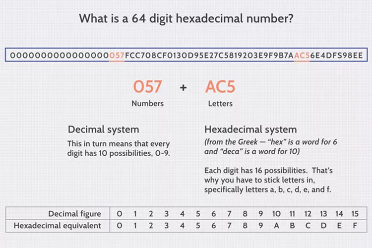 عدد هگزادسیمال 64 رقمی چیست؟